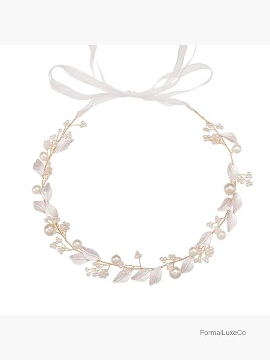 Handmade Wire Woven Bridal Hair Vine with Pearl Clusters main image 7